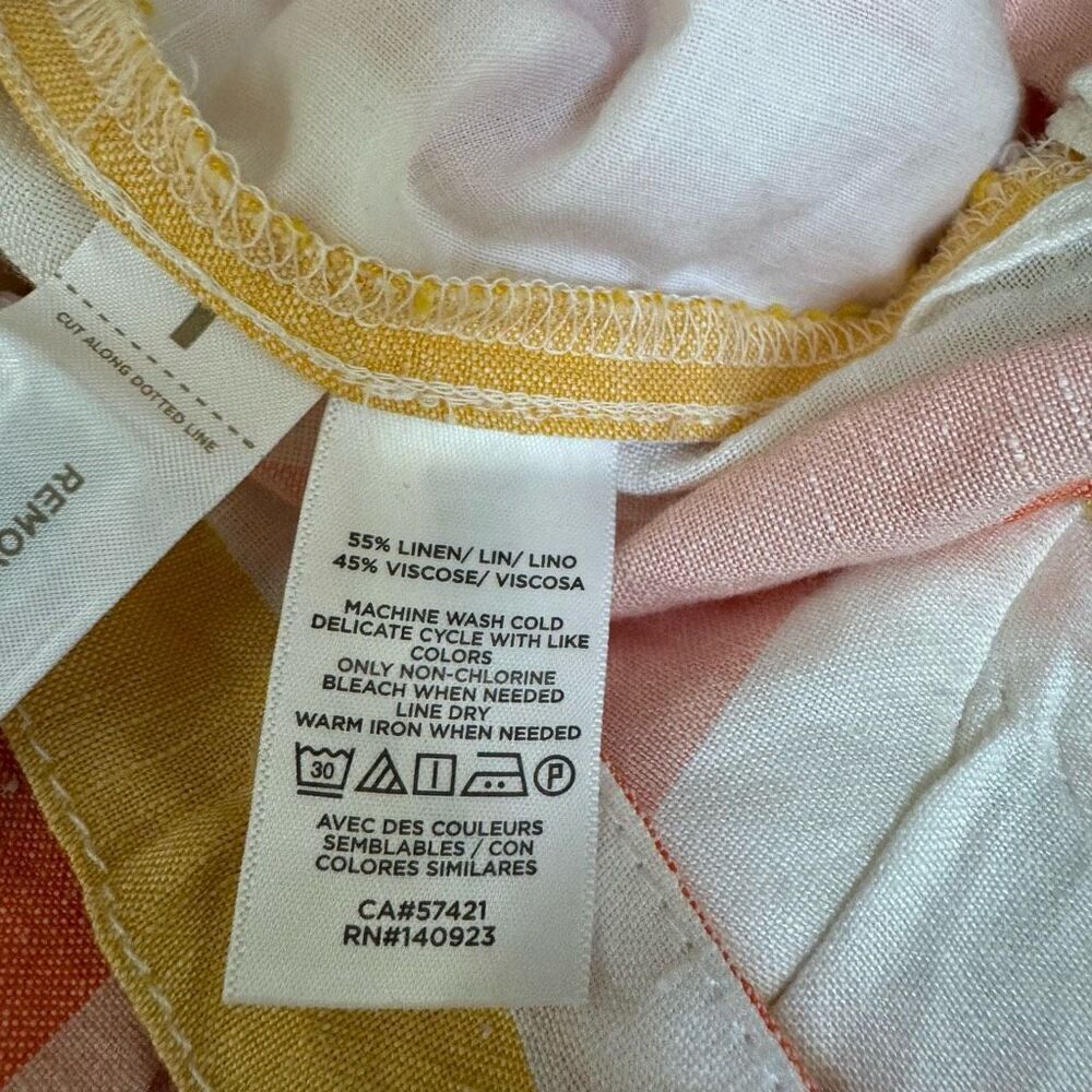 LOFT Paperbag Striped Tie Waist Shorts Sz M Linen blend NWT - Picture 6 of 8